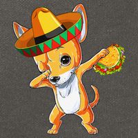 Mexican Chihuahua Dog Dabbing Sombrero Taco Cinco De Mayo Cotton Canvas Backpack