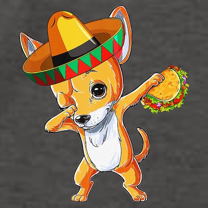 Mexican Chihuahua Dog Dabbing Sombrero Taco Cinco De Mayo Vector Backpack