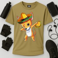 Mexican Chihuahua Dog Dabbing Sombrero Taco Cinco De Mayo Cooling Performance Crew T-Shirt