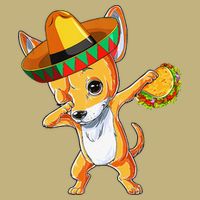 Mexican Chihuahua Dog Dabbing Sombrero Taco Cinco De Mayo Cooling Performance Crew T-Shirt