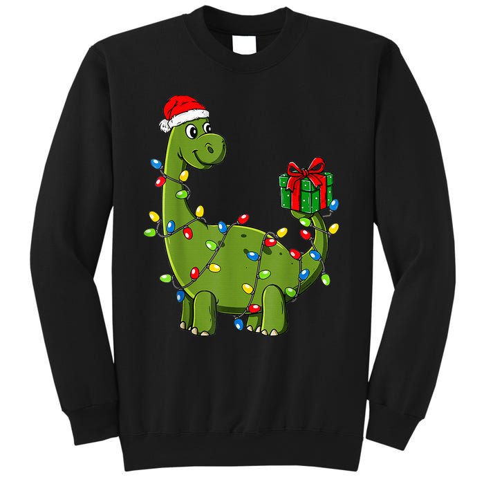 Merry Christmas Dinosaur With Santa Hat Sweatshirt