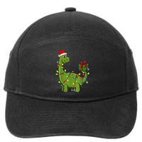 Merry Christmas Dinosaur With Santa Hat 7-Panel Snapback Hat