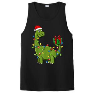 Merry Christmas Dinosaur With Santa Hat PosiCharge Competitor Tank