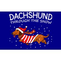 Merry Christmas Dachshund Dog Through The Snow Funny Gift Bumper Sticker