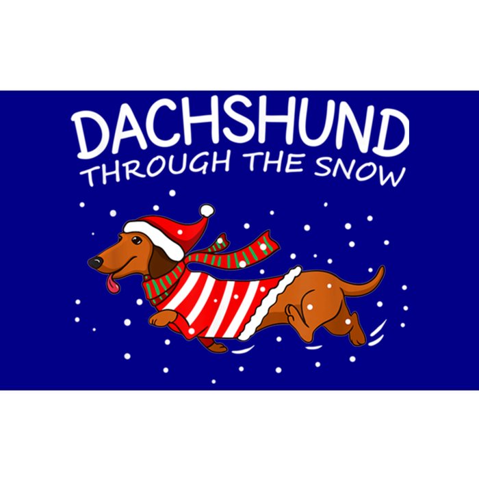 Merry Christmas Dachshund Dog Through The Snow Funny Gift Bumper Sticker