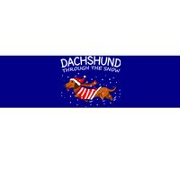 Merry Christmas Dachshund Dog Through The Snow Funny Gift Bumper Sticker