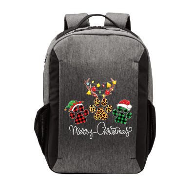 Merry Christmas Dog Paws Lights Buffalo Plaid Leopard Xmas Vector Backpack