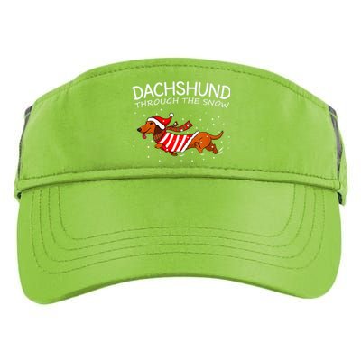 Merry Christmas Dachshund Dog Through The Snow Adult Drive Performance Visor