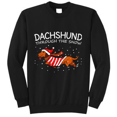 Merry Christmas Dachshund Dog Through The Snow Sweatshirt