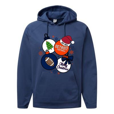 Merry Christmas Detroit Baseball Est 1894 Performance Fleece Hoodie