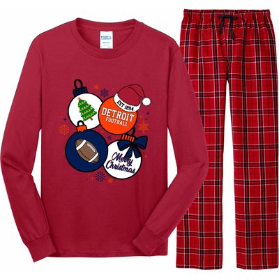 Merry Christmas Detroit Baseball Est 1894 Long Sleeve Pajama Set