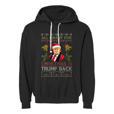 Merry Christmas Day Trump Back Ugly Xmas Noel Sweater Garment-Dyed Fleece Hoodie