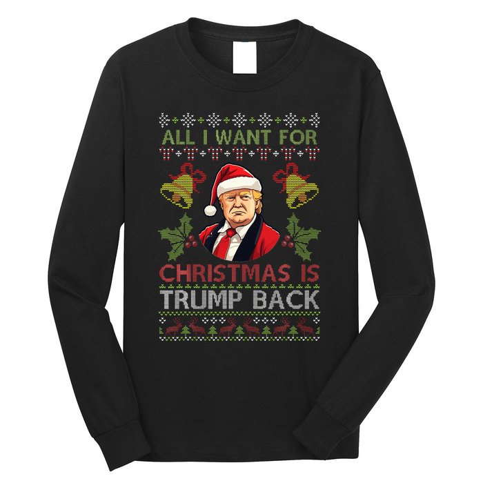 Merry Christmas Day Trump Back Ugly Xmas Noel Sweater Long Sleeve Shirt