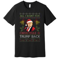 Merry Christmas Day Trump Back Ugly Xmas Noel Sweater Premium T-Shirt