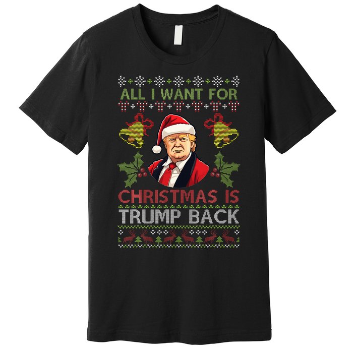 Merry Christmas Day Trump Back Ugly Xmas Noel Sweater Premium T-Shirt