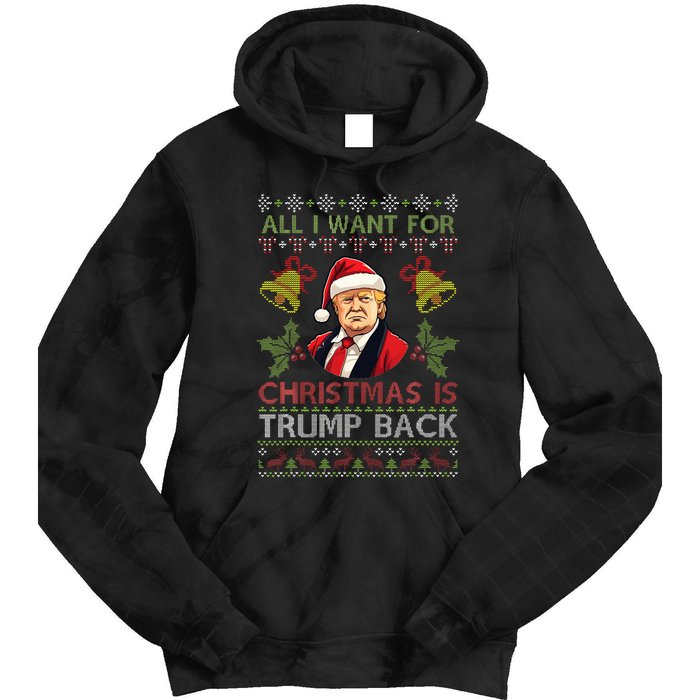 Merry Christmas Day Trump Back Ugly Xmas Noel Sweater Tie Dye Hoodie