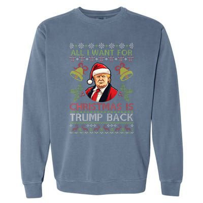 Merry Christmas Day Trump Back Ugly Xmas Noel Sweater Garment-Dyed Sweatshirt