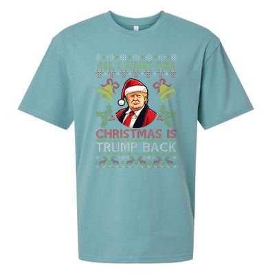 Merry Christmas Day Trump Back Ugly Xmas Noel Sweater Sueded Cloud Jersey T-Shirt