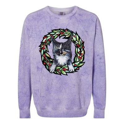 Maine Coon Dilute Calico Cat Christmas Funny Gift Colorblast Crewneck Sweatshirt