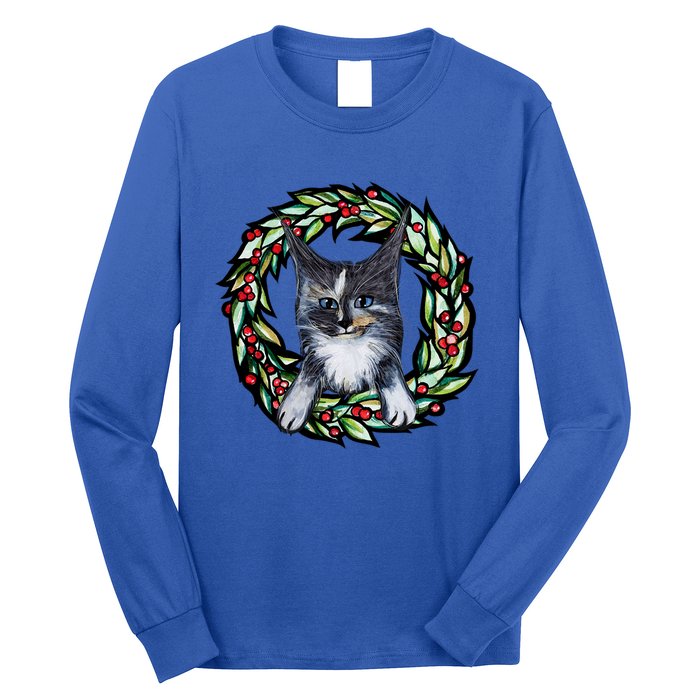 Maine Coon Dilute Calico Cat Christmas Funny Gift Long Sleeve Shirt