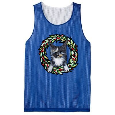 Maine Coon Dilute Calico Cat Christmas Funny Gift Mesh Reversible Basketball Jersey Tank