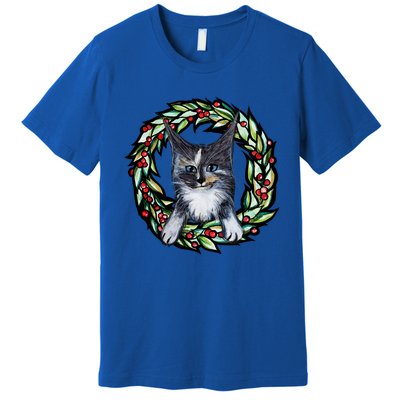 Maine Coon Dilute Calico Cat Christmas Funny Gift Premium T-Shirt