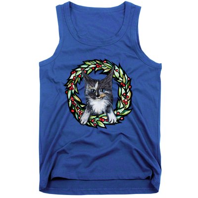 Maine Coon Dilute Calico Cat Christmas Funny Gift Tank Top