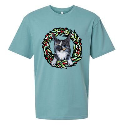 Maine Coon Dilute Calico Cat Christmas Funny Gift Sueded Cloud Jersey T-Shirt