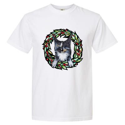 Maine Coon Dilute Calico Cat Christmas Funny Gift Garment-Dyed Heavyweight T-Shirt