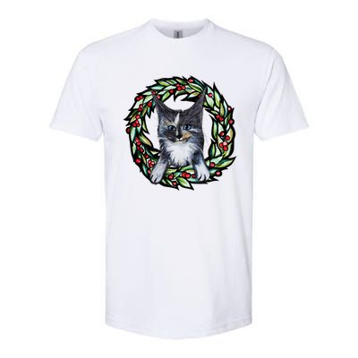 Maine Coon Dilute Calico Cat Christmas Funny Gift Softstyle CVC T-Shirt