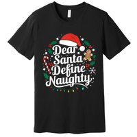 Merry Christmas Dear Santa Define Nice Naughty Xmas Holiday Premium T-Shirt