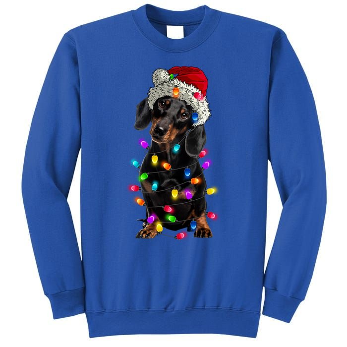 Merry Christmas Dachshund Santa Hat Lights Xmas Dog Lovers Gift Sweatshirt