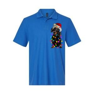 Merry Christmas Dachshund Santa Hat Lights Xmas Dog Lovers Gift Softstyle Adult Sport Polo