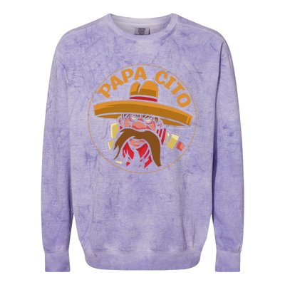 Mexican Cinco De Mayo Party Papa Cito Gift Colorblast Crewneck Sweatshirt