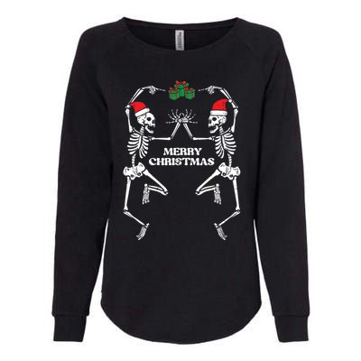 Merry Christmas Dancing Skeletons Funny Xmas Gift Womens California Wash Sweatshirt