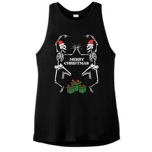 Merry Christmas Dancing Skeletons Funny Xmas Great Gift Ladies PosiCharge Tri-Blend Wicking Tank