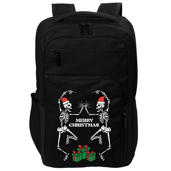 Merry Christmas Dancing Skeletons Funny Xmas Great Gift Impact Tech Backpack