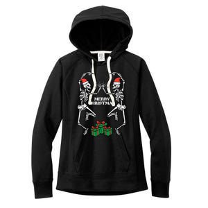 Merry Christmas Dancing Skeletons Funny Xmas Great Gift Women's Fleece Hoodie