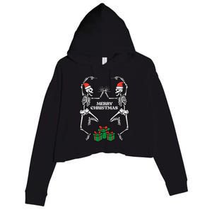 Merry Christmas Dancing Skeletons Funny Xmas Great Gift Crop Fleece Hoodie