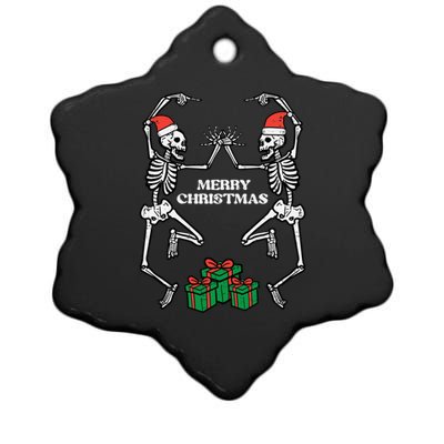 Merry Christmas Dancing Skeletons Funny Xmas Great Gift Ceramic Star Ornament