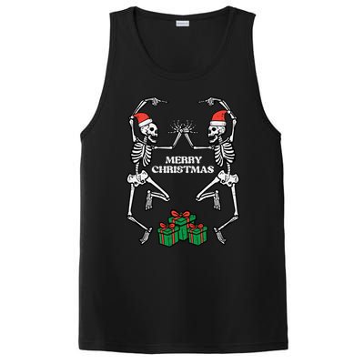 Merry Christmas Dancing Skeletons Funny Xmas Great Gift PosiCharge Competitor Tank