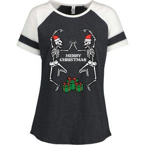 Merry Christmas Dancing Skeletons Funny Xmas Great Gift Enza Ladies Jersey Colorblock Tee