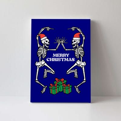 Merry Christmas Dancing Skeletons Funny Xmas Great Gift Canvas