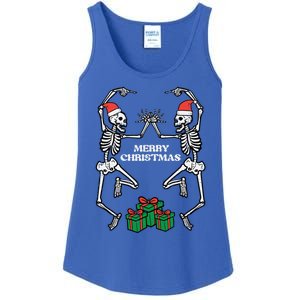 Merry Christmas Dancing Skeletons Funny Xmas Great Gift Ladies Essential Tank