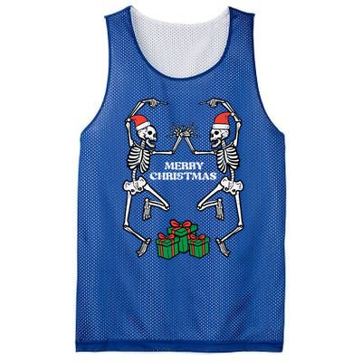 Merry Christmas Dancing Skeletons Funny Xmas Great Gift Mesh Reversible Basketball Jersey Tank