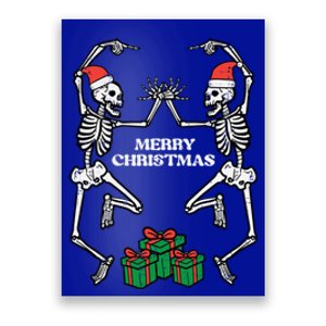 Merry Christmas Dancing Skeletons Funny Xmas Great Gift Poster