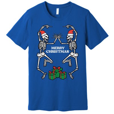 Merry Christmas Dancing Skeletons Funny Xmas Great Gift Premium T-Shirt