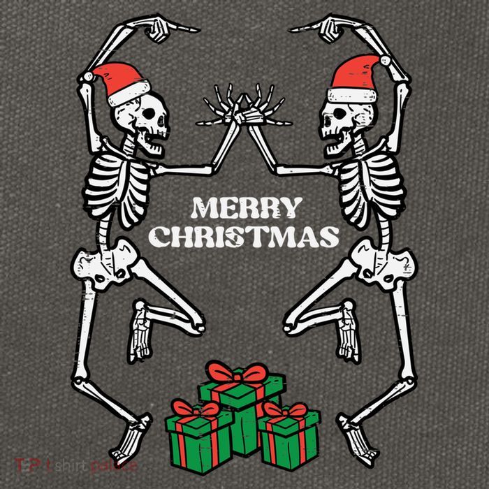 Merry Christmas Dancing Skeletons Funny Xmas Great Gift Cotton Canvas Backpack