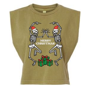 Merry Christmas Dancing Skeletons Funny Xmas Great Gift Garment-Dyed Women's Muscle Tee