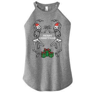 Merry Christmas Dancing Skeletons Funny Xmas Great Gift Women's Perfect Tri Rocker Tank